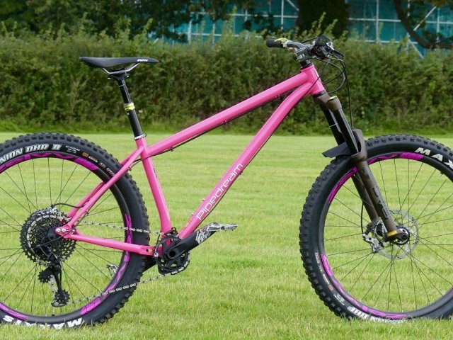 pink downhill bike